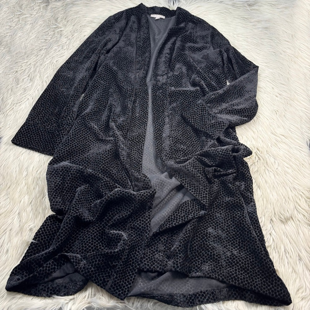 Chelsea28 Women's XXL Black Burn Out Velvet Duster Kimono Top Goth Whimsigoth